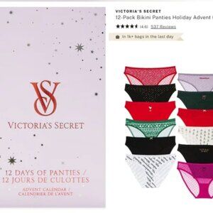 Victoria's Secret 12-Pack Bikini Panties Holiday Advent Calendar Medium NEW